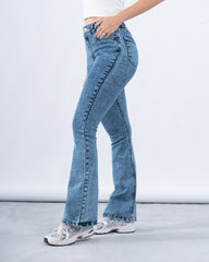 High-Rise Flared Denim Pants