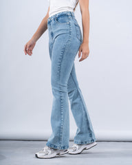 High-Rise Flared Denim Pants