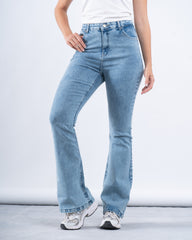 High-Rise Flared Denim Pants