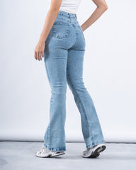 High-Rise Flared Denim Pants