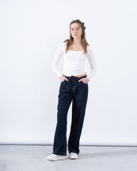 Drawstring Denim Pants