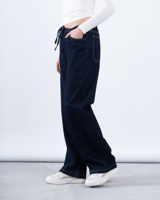 Drawstring Denim Pants