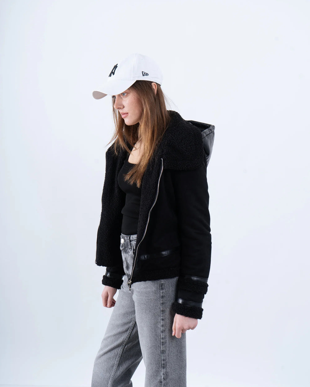 Faux Shearling Aviator Jacket - Venti