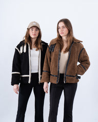 Women teddy zip up jacket