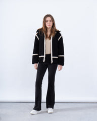 Women teddy zip up jacket