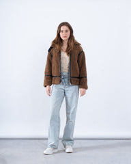 Women teddy zip up jacket