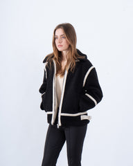 Women teddy zip up jacket