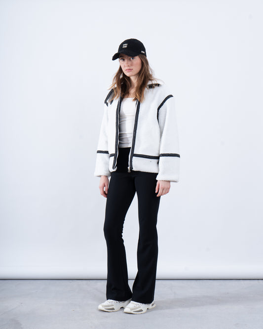 Women teddy zip up jacket