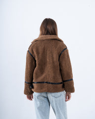 Women teddy zip up jacket