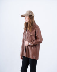 Oversized Faux Leather Shirt