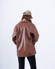 Oversized Faux Leather Shirt