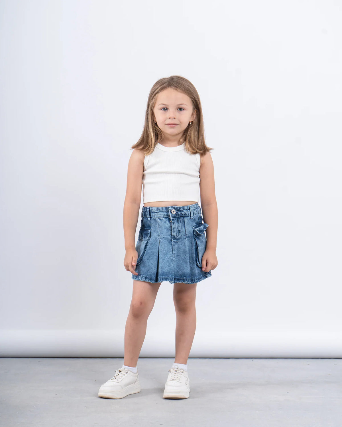 Denim Pleated Skort - Venti