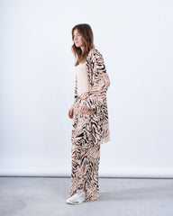 Animal Print Zebra Long-Line Cardigan