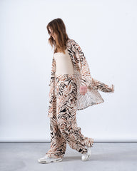 Animal Print Zebra Long-Line Cardigan