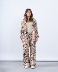 Animal Print Zebra Long-Line Cardigan