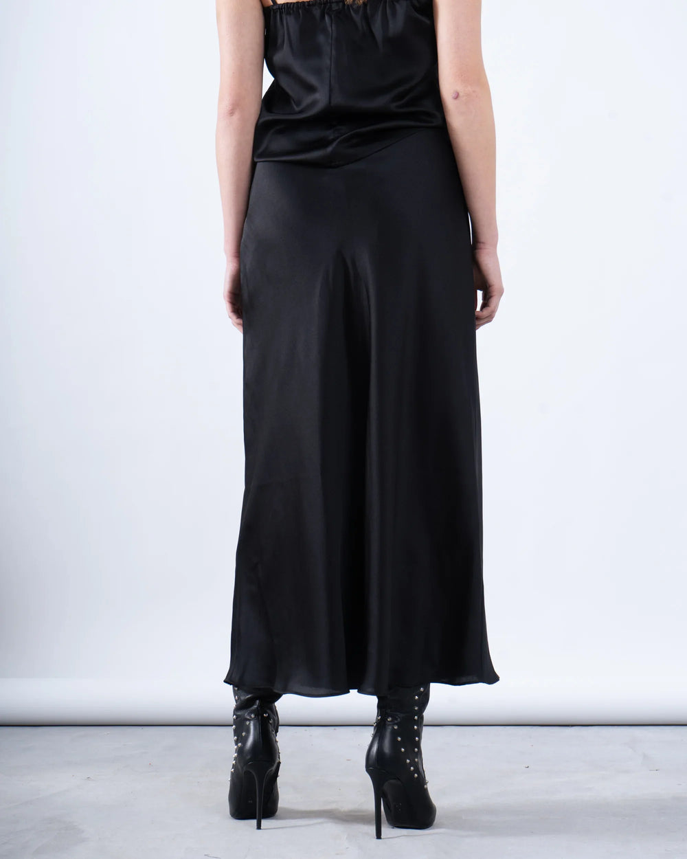 Flowy Satin Silk Maxi Skirt - Venti