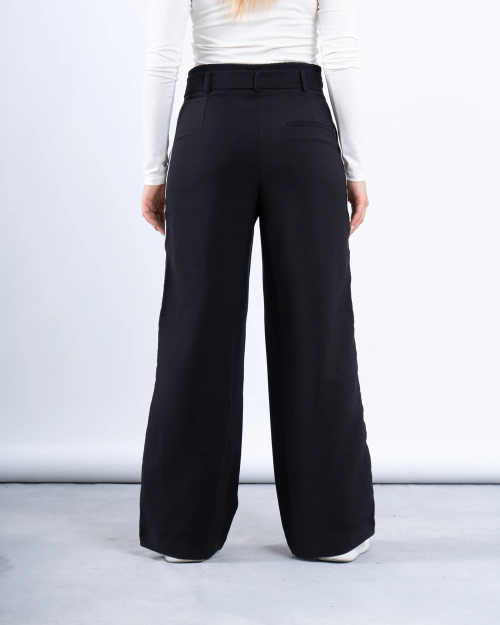 Stripe Double-Waist Wide Leg Pants - Venti