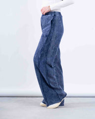 Acid-Wash Wide-Leg Pants
