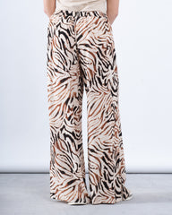 Zebra Print Wide-Leg Pants