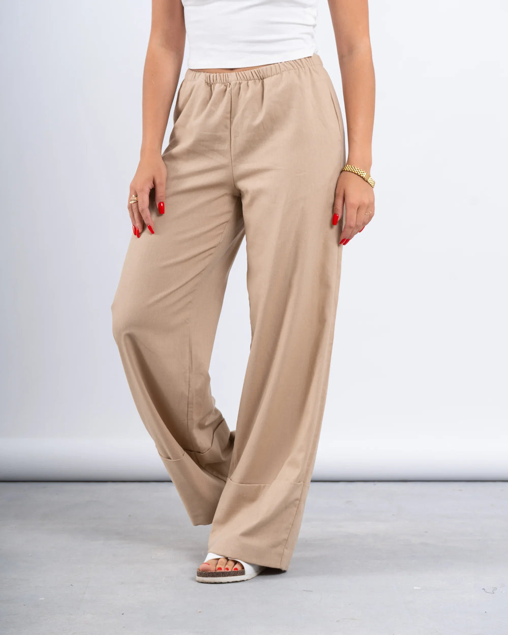 Wide-Leg Linen Pants - Venti