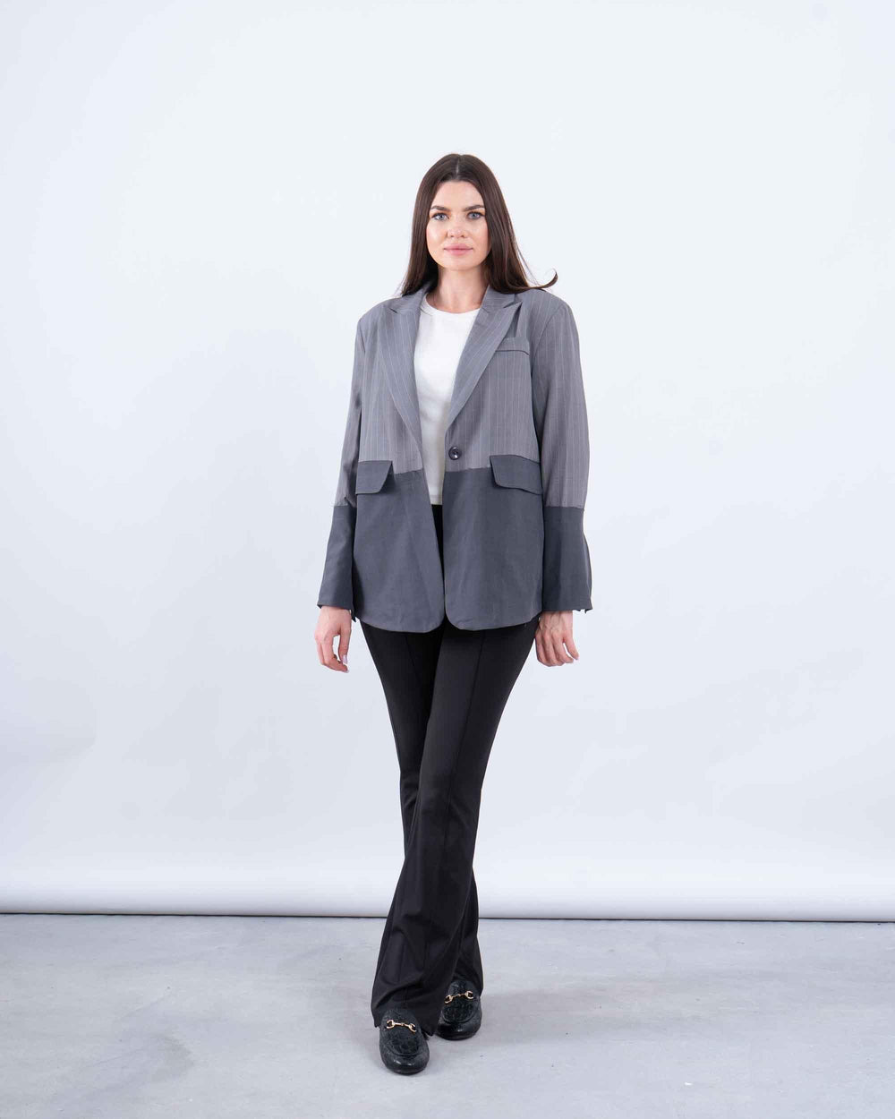 Contrast Pinstripe Blazer - Venti