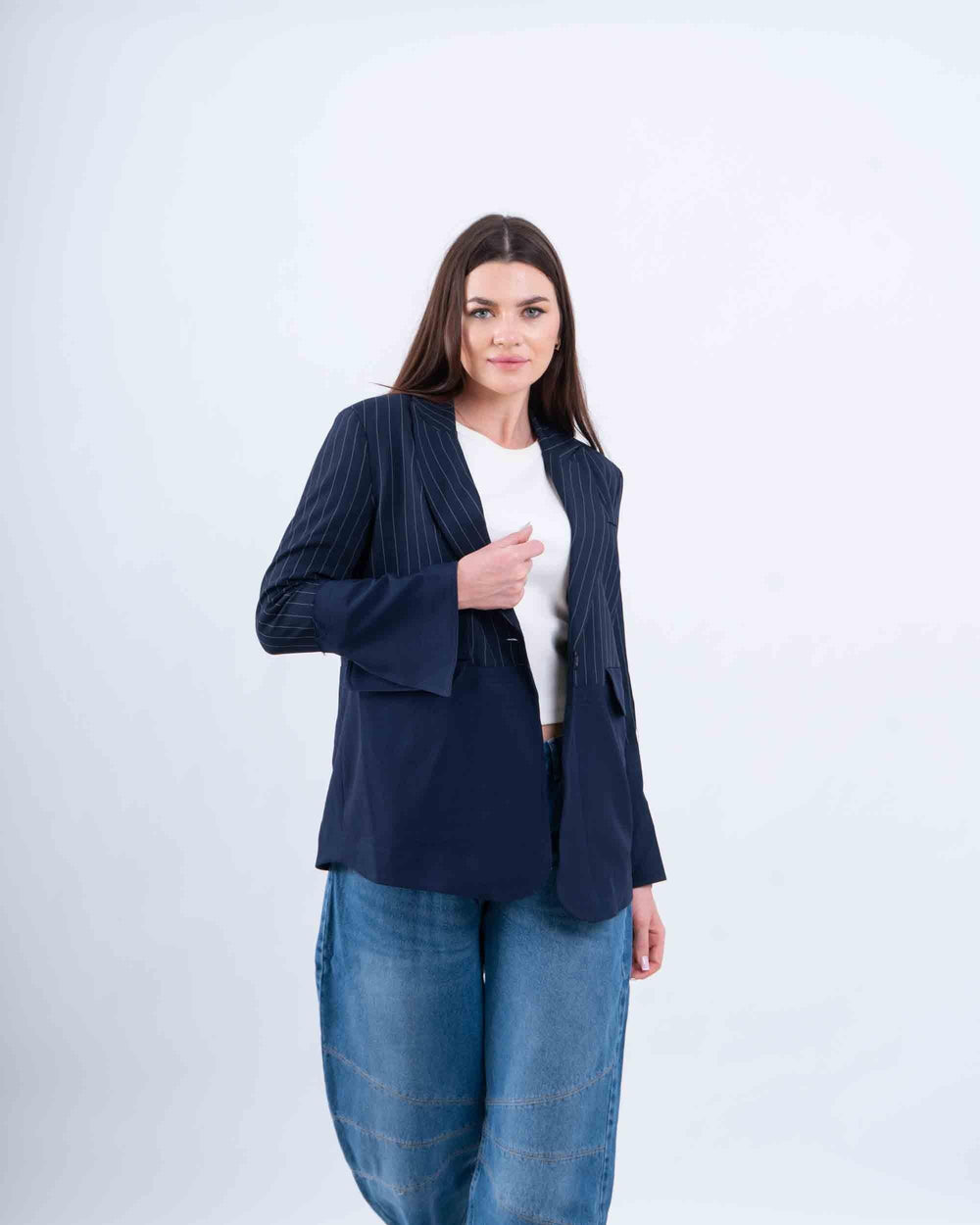 Contrast Pinstripe Blazer - Venti