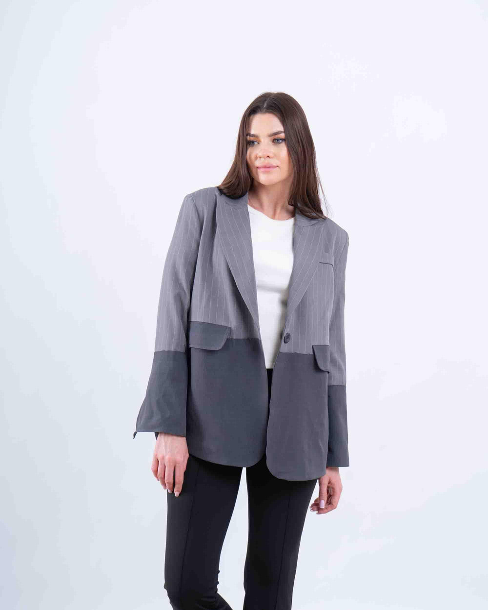 Contrast Pinstripe Blazer - Venti