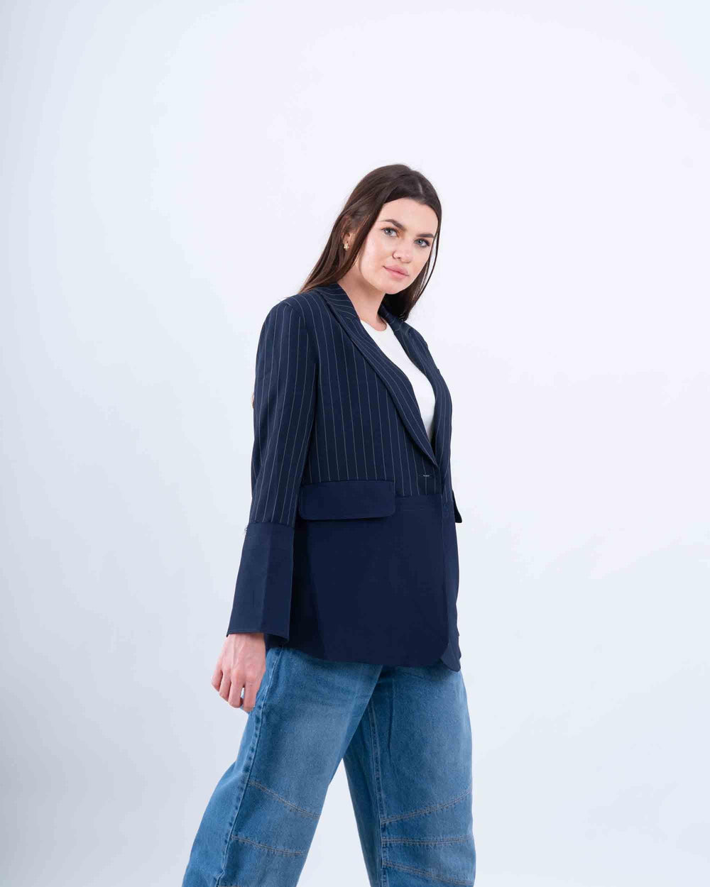 Contrast Pinstripe Blazer - Venti