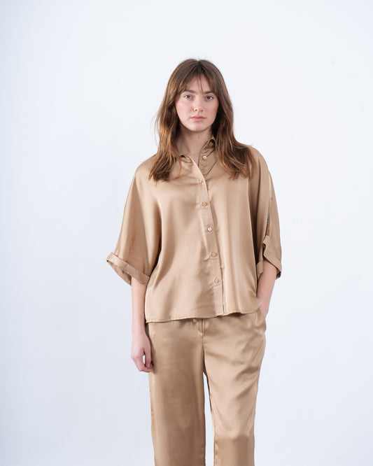 Satin Relaxed-Fit Shirt