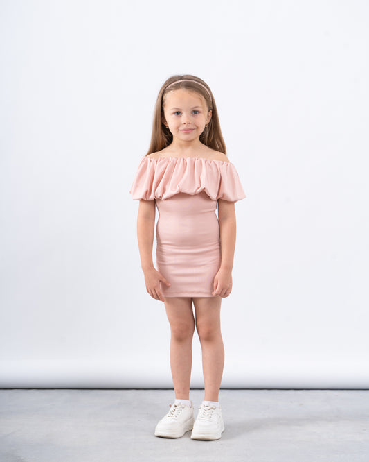 Off-Shoulder Ribbed Dress