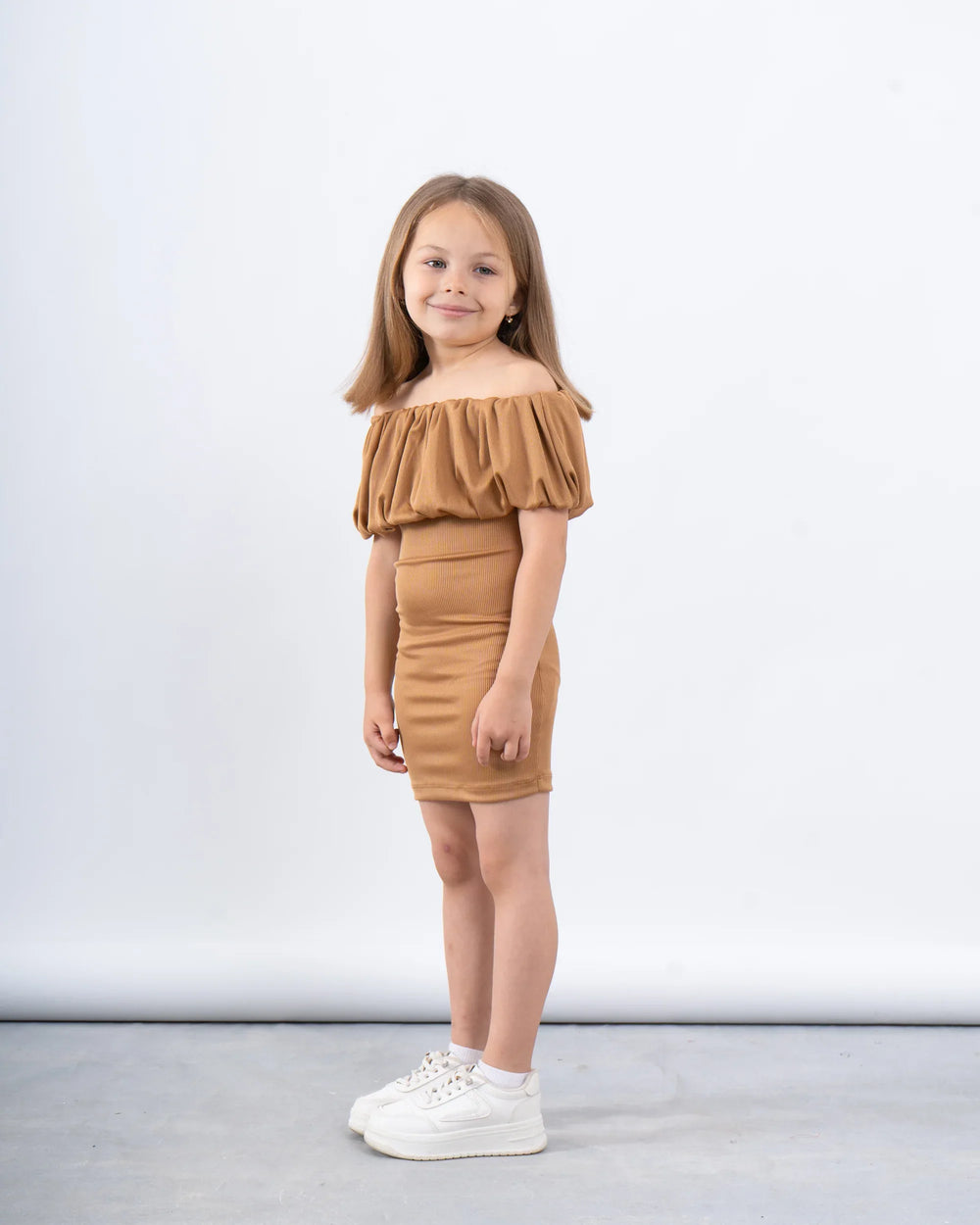 Off-Shoulder Ribbed Dress - Venti