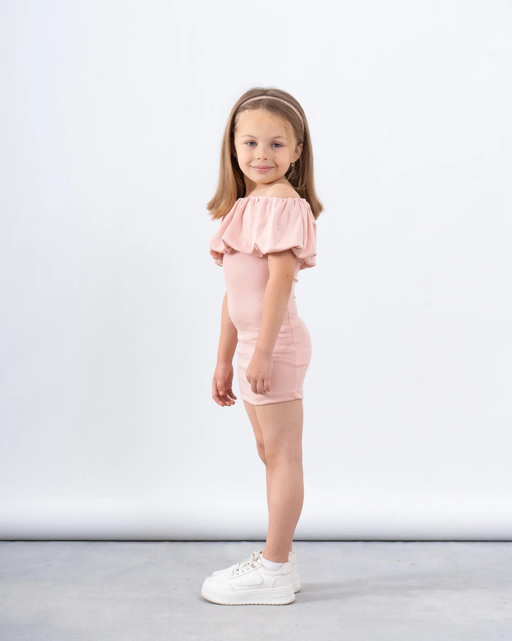 Off-Shoulder Ribbed Dress - Venti