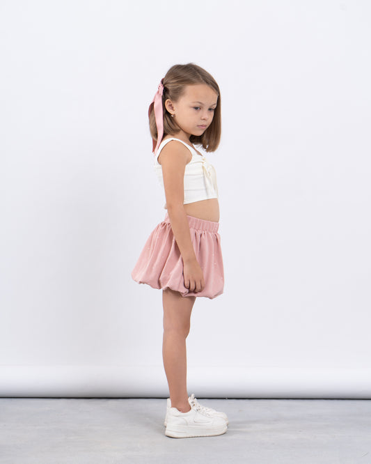 Sparkling Puffball Mini Skirt With Rhinestones
