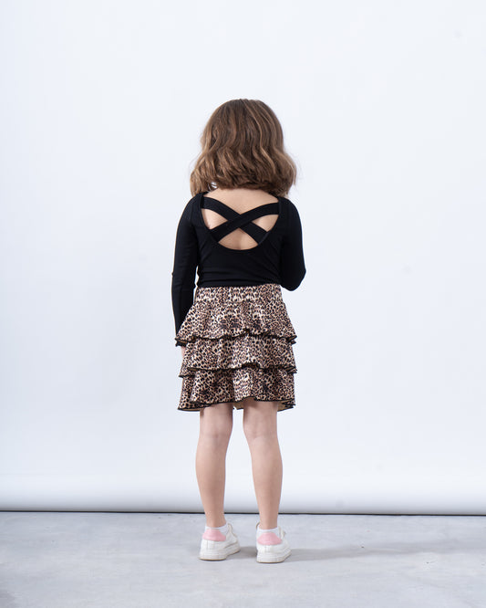 Leopard Ruffles Skirt