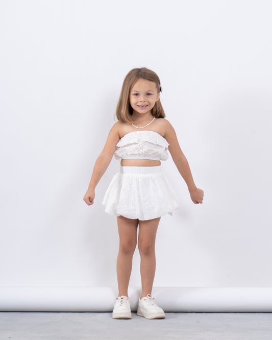 Broderie Ruffle Crop Top
