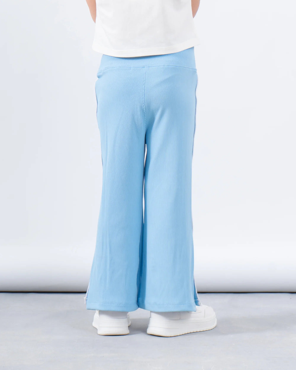 Ribbed Flared Pants With Side Slit - Venti