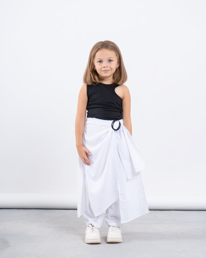 パンツ Atelier Edition : 24FW / Knit Skirt Wrap Pants (2colors) Linen Wrap Skirt-Pants With Buckle – Venti