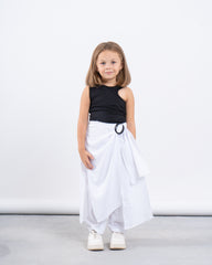 Linen Wrap Skirt-Pants With Buckle
