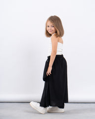Linen Wrap Skirt-Pants With Buckle