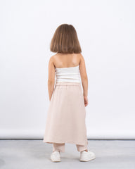Linen Wrap Skirt-Pants With Buckle