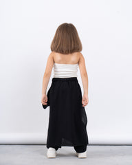 Linen Wrap Skirt-Pants With Buckle