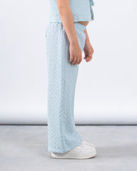 Crushed Textured Wide-Leg Pants 