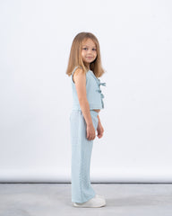 Crushed Textured Wide-Leg Pants 