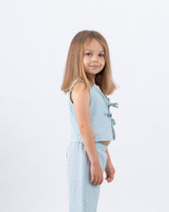 Crushed Textured Tie-Front Vest