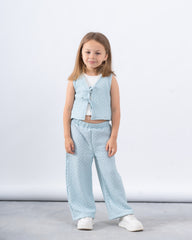 Crushed Textured Tie-Front Vest