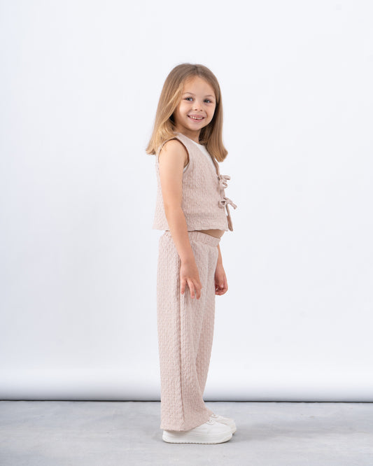 Crushed Textured Tie-Front Vest