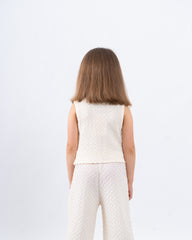 Crushed Textured Tie-Front Vest