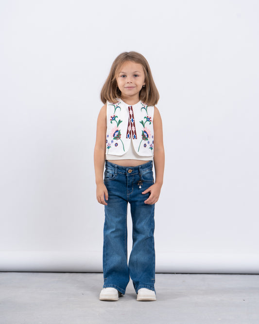 Embroidered Floral Vest