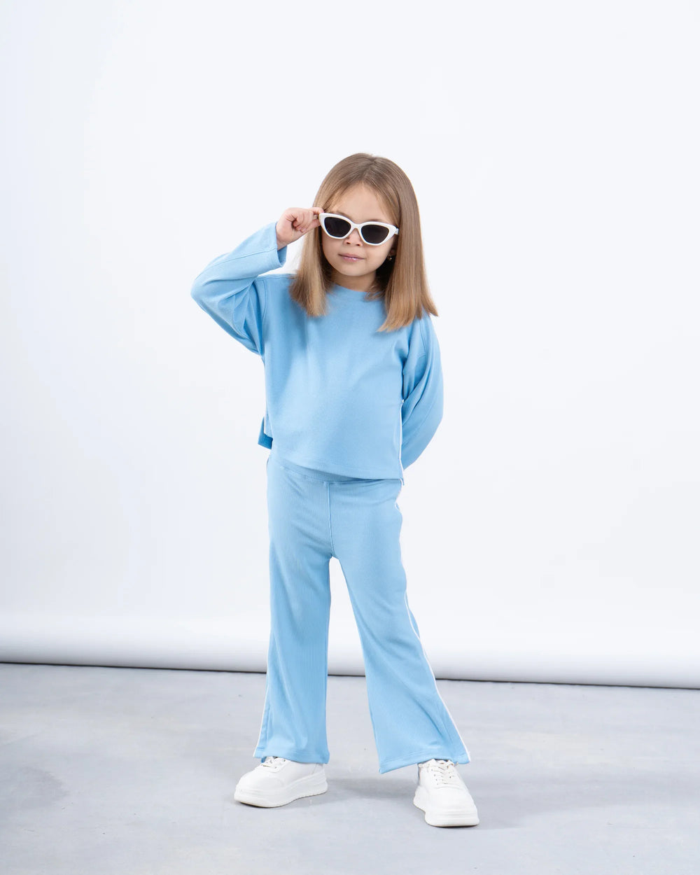 Ribbed Flared Pants With Side Slit - Venti