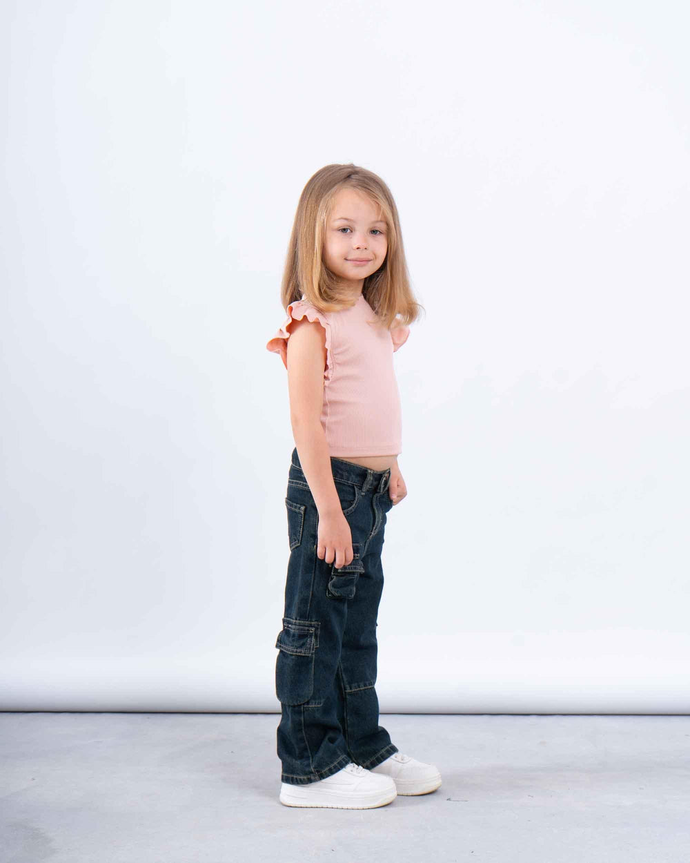 Ruffle Sleeve Ribbed Top - Venti